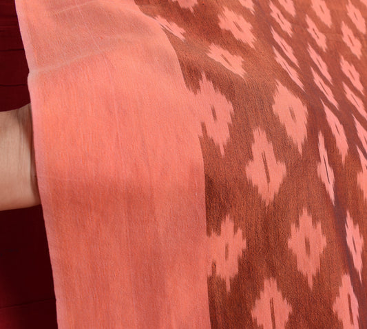 Sushila Vintage Pochampally Saree Hand Woven Ikat Patola Pure Cotton Sari Fabric