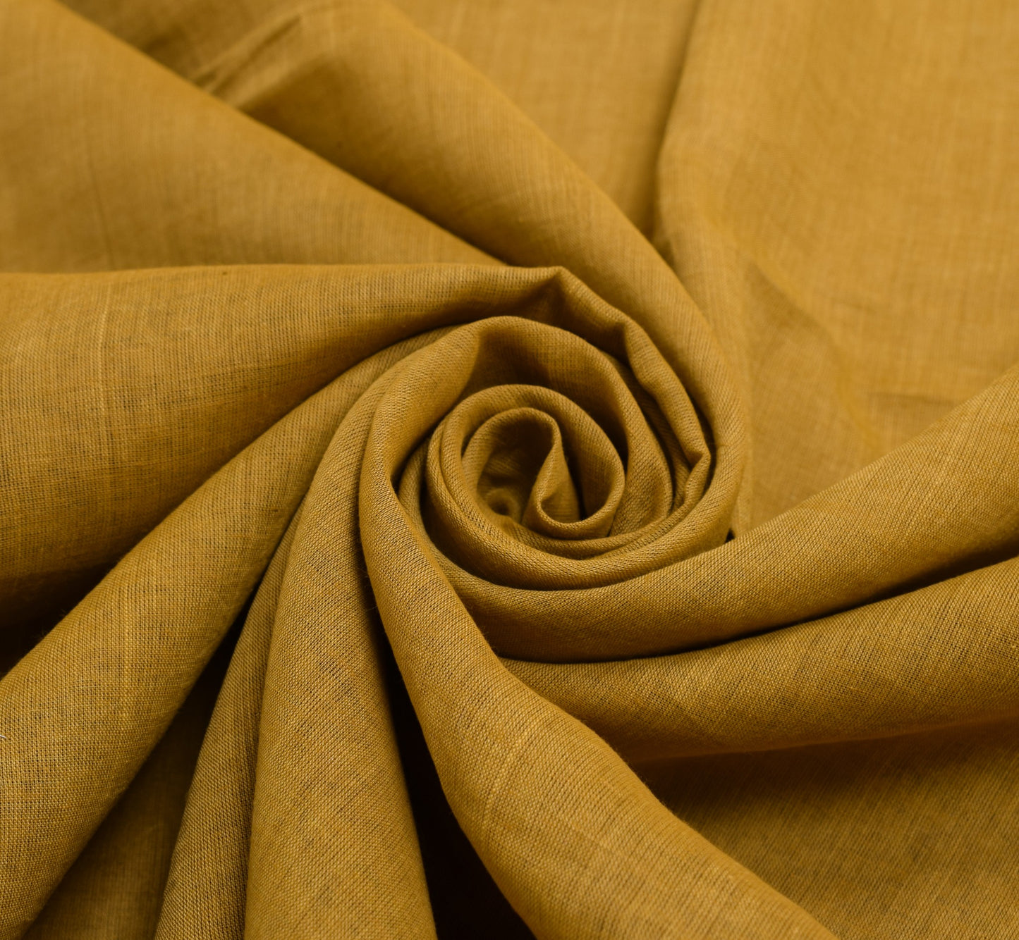 Sushila Vintage Mustard Saree 100% Pure Cotton Hand Woven Peacock Sari Fabric