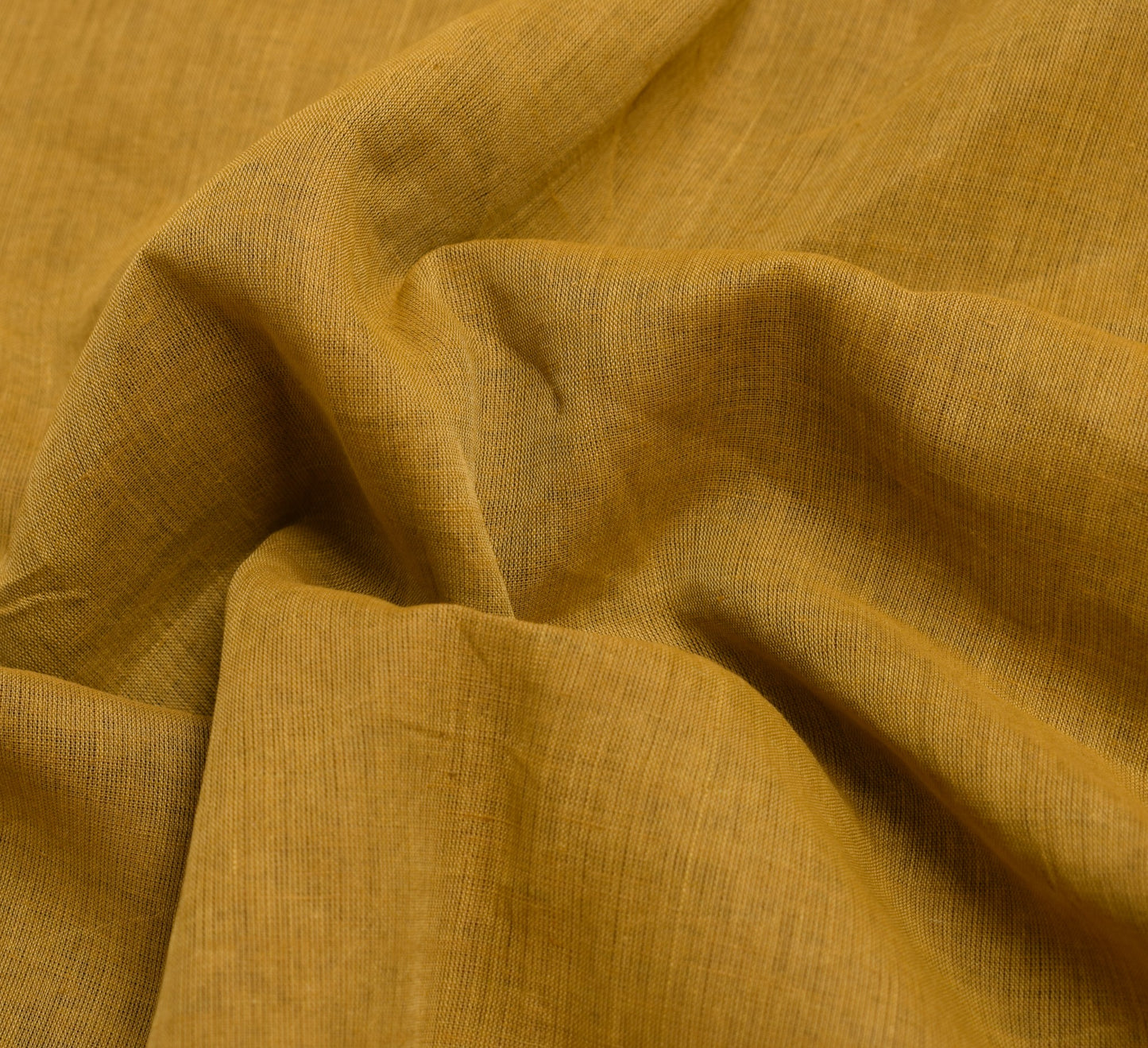Sushila Vintage Mustard Saree 100% Pure Cotton Hand Woven Peacock Sari Fabric