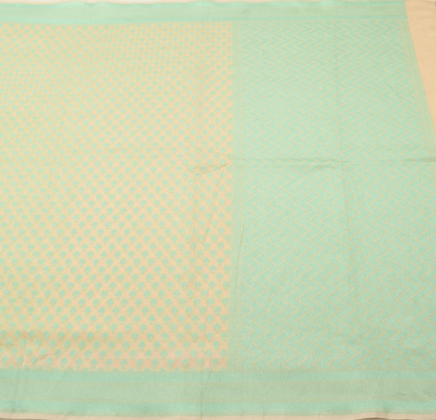 Sushila Vintage Cream Floral Saree Art Silk Floral Woven Traditional Sari Fabric