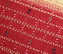 Sushila Vintage Cream Woven Saree 100% Pure Cotton Sari with Blouse Fabric