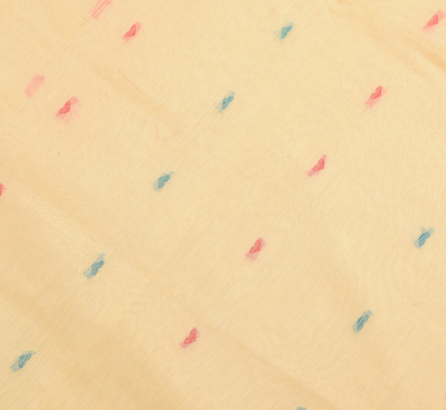 Sushila Vintage Cream Woven Saree 100% Pure Cotton Sari with Blouse Fabric