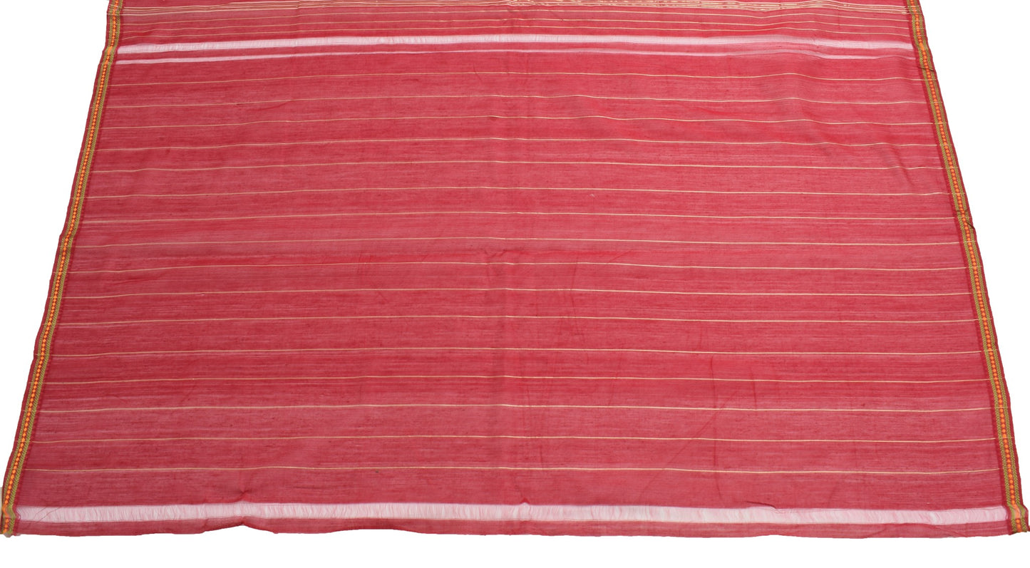 Sushila Vintage Cream Woven Saree 100% Pure Cotton Sari with Blouse Fabric