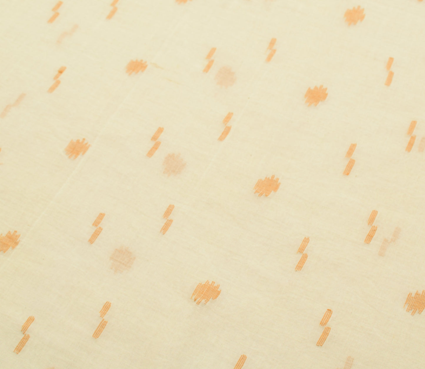 Sushila Vintage Cream Saree 100% Pure Cotton Bengal Tant Woven Soft Sari Fabric