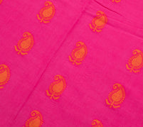 Sushila Vintage Magenta Saree 100% Pure Cotton Paisley Woven Soft Sari Fabric