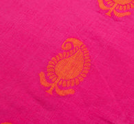 Sushila Vintage Magenta Saree 100% Pure Cotton Paisley Woven Soft Sari Fabric