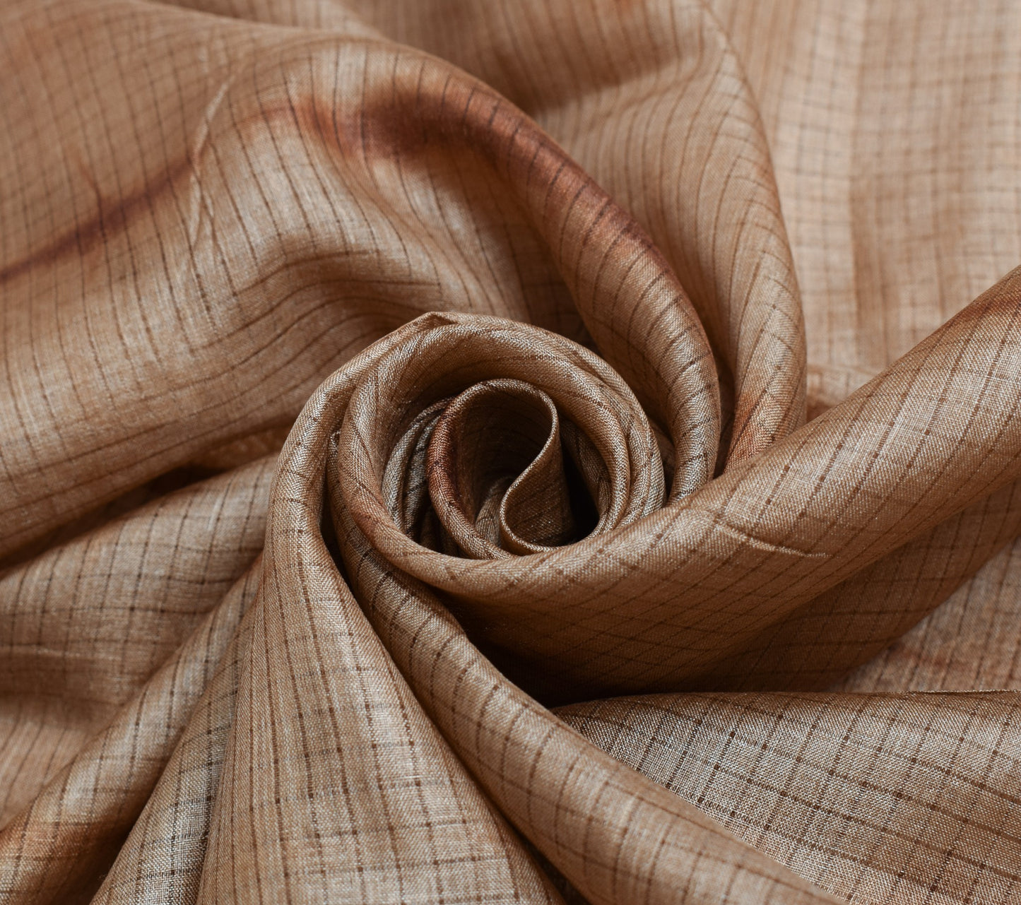 Sushila Vintage Pure Tussar Silk Saree Woven & Embroidered Brown 5YD Sari Fabric