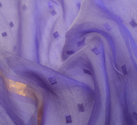 Sushila Vintage Dark Lavender Saree 100%Pure Silk Woven Indian Sari Craft Fabric
