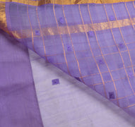 Sushila Vintage Dark Lavender Saree 100%Pure Silk Woven Indian Sari Craft Fabric