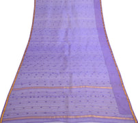 Sushila Vintage Dark Lavender Saree 100%Pure Silk Woven Indian Sari Craft Fabric