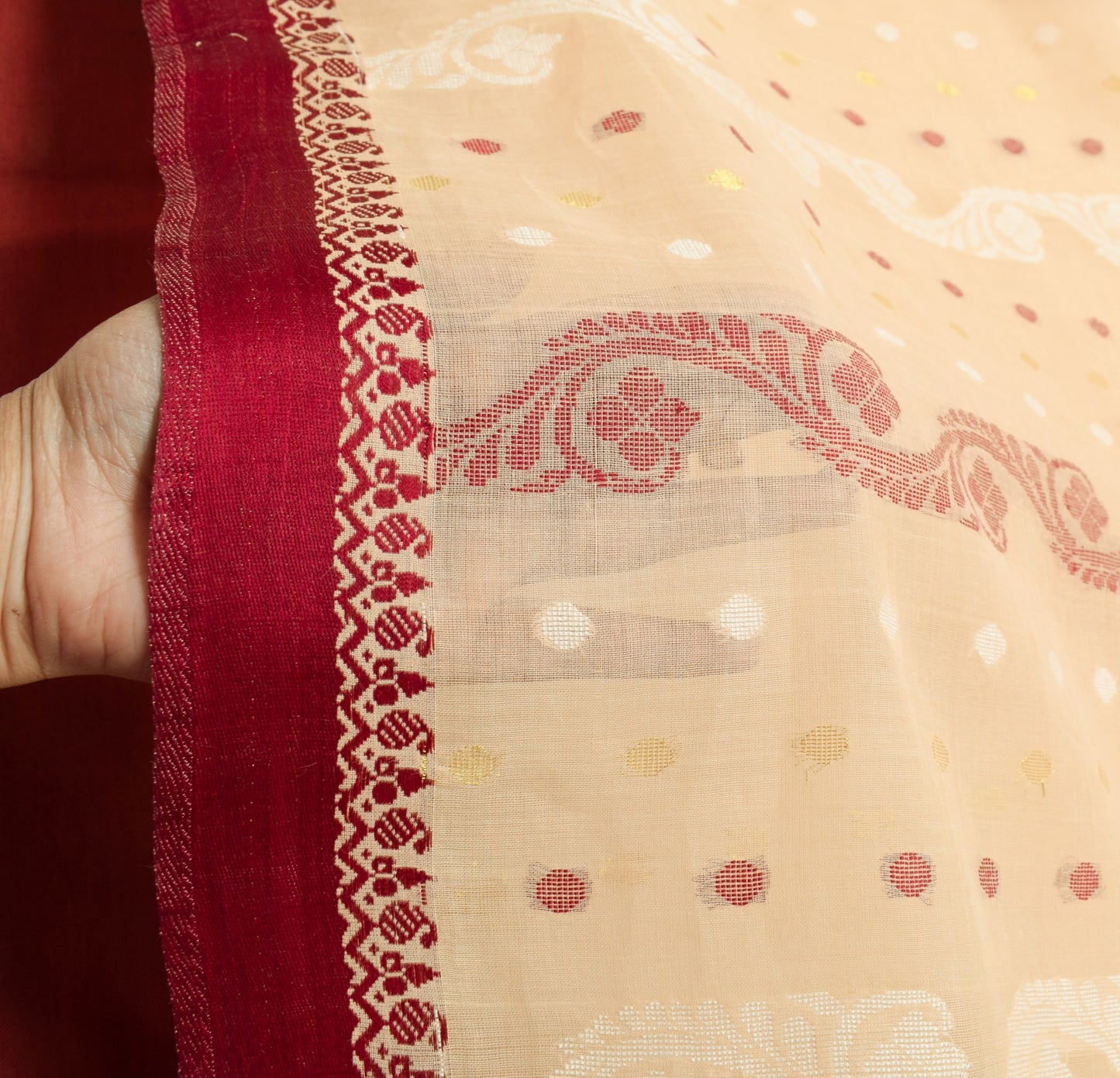 Sushila Vintage Heavy Sarees Pure Cotton Handwoven Dhakai Jamdani Sari Fabric