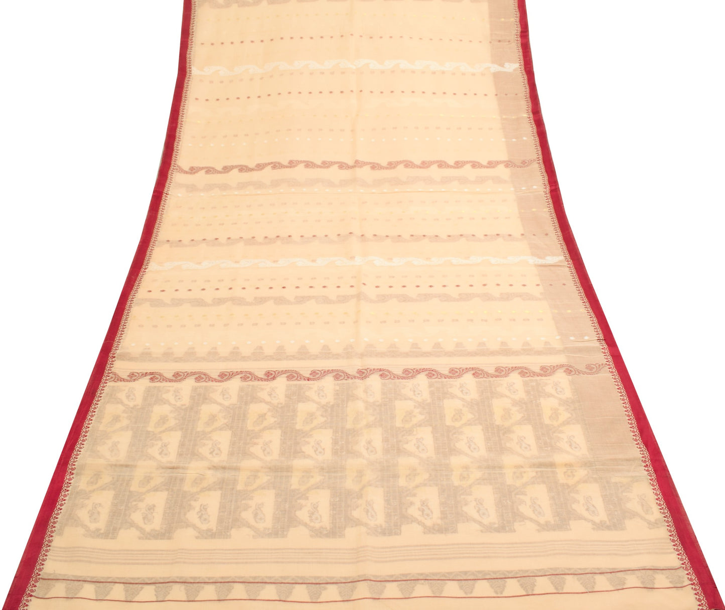 Sushila Vintage Heavy Sarees Pure Cotton Handwoven Dhakai Jamdani Sari Fabric