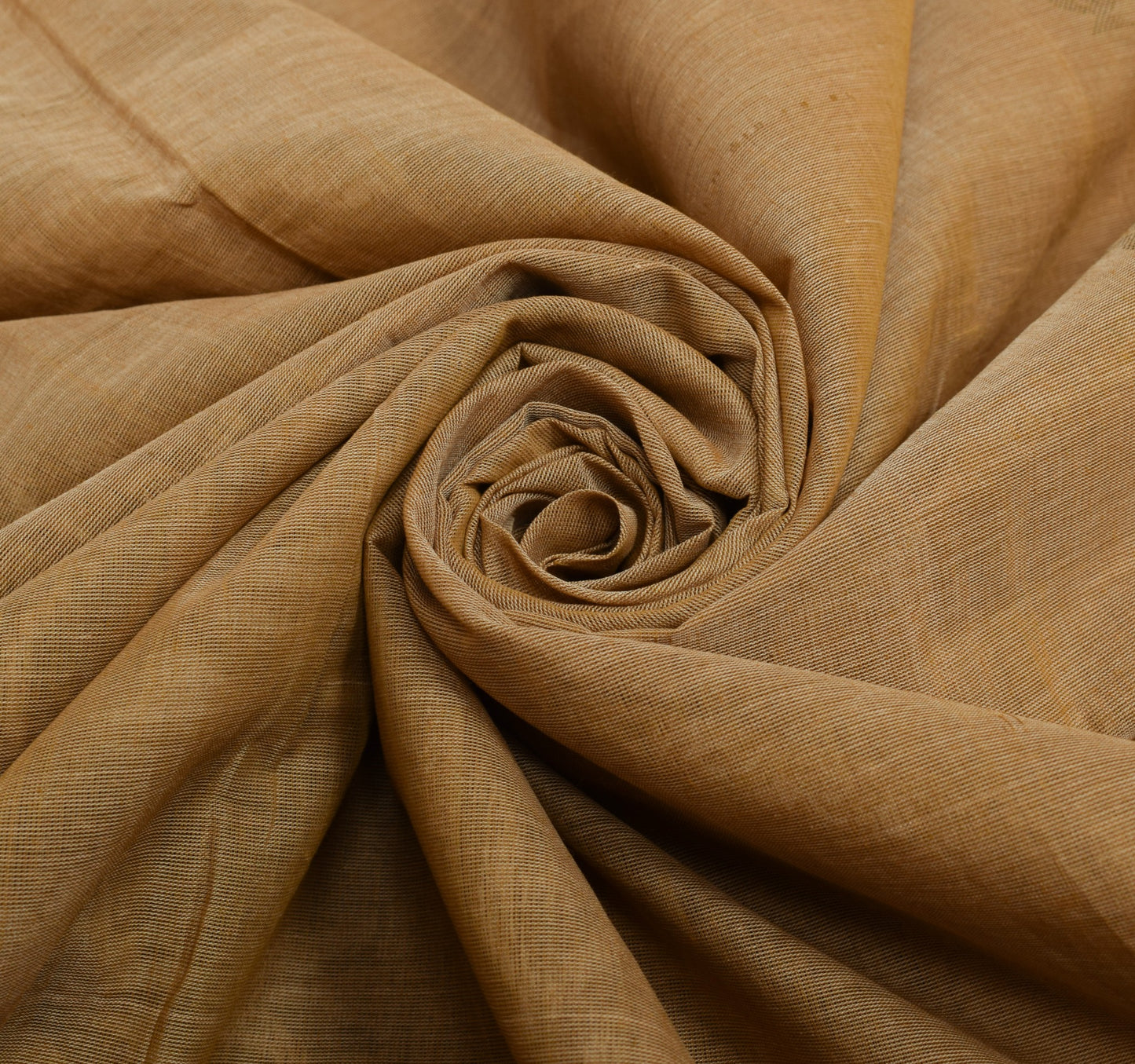 Sushila Vintage Brown Saree 100% Pure Cotton Floral Woven Indian 5YD Sari Fabric