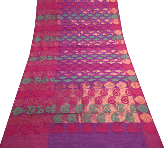 Sushila Vintage Handwoven Jamdani Saree Multicolor Designs And Motif Art Cotton