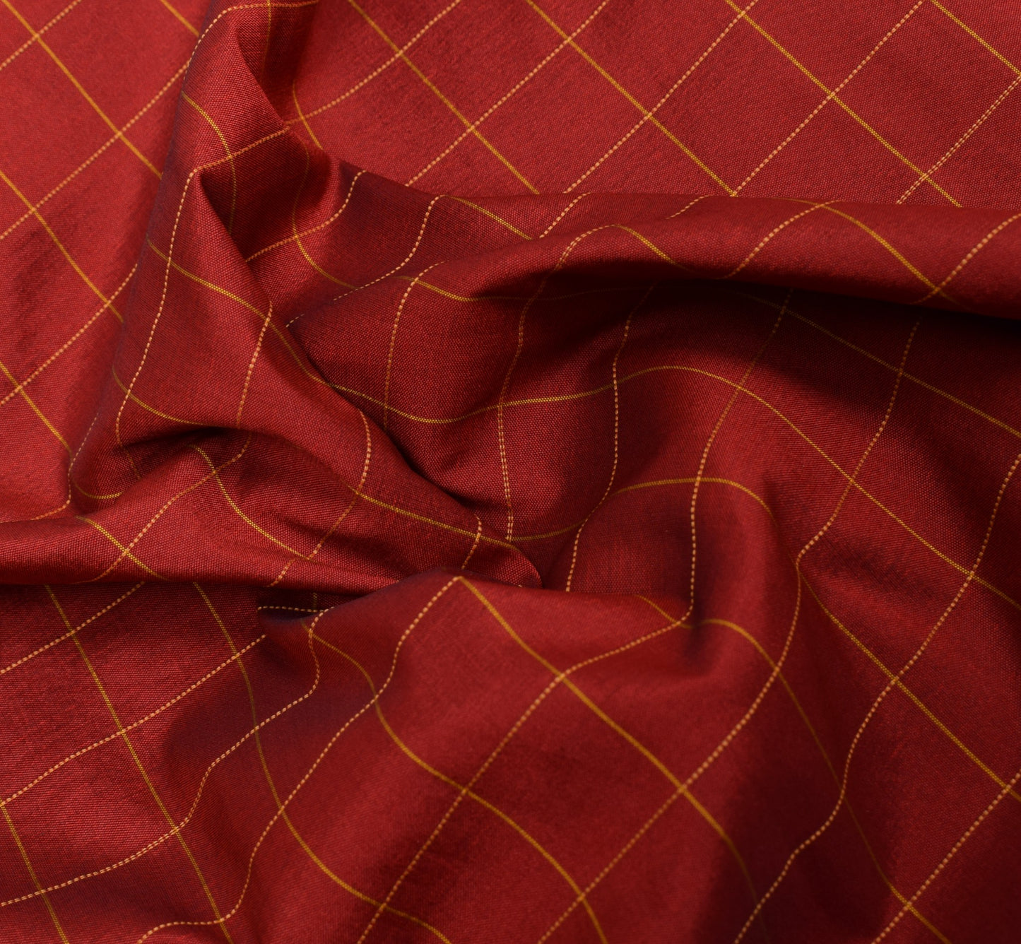 Sushila Vintage Red Saree With Gold Peacock Zari Broder Art Silk Sari Fabric