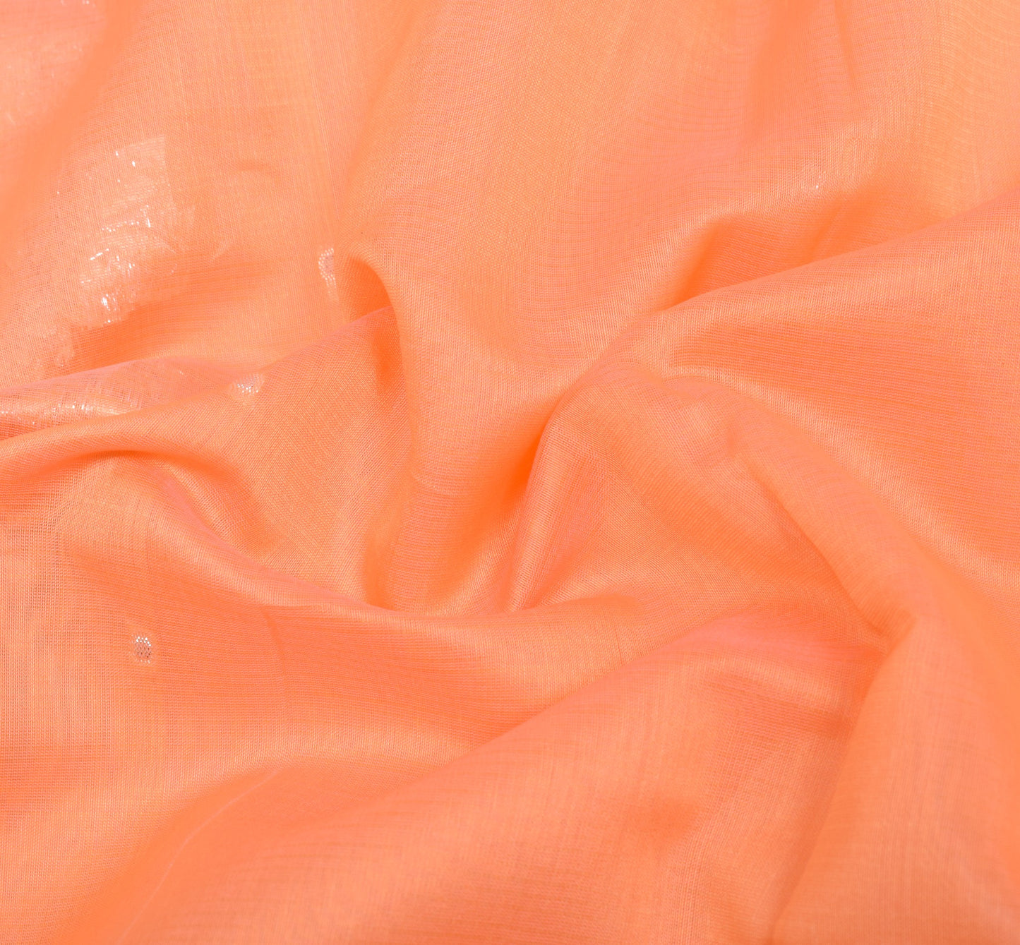 Sushila Vintage Orange Saree 100% Pure Cotton Silk Zari Woven Indian Sari Fabric