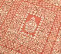 Sushila Vintage Cream Saree Pure Cotton Hand Block Printed & Woven Sari Fabric