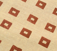 Sushila Vintage Cream Saree Pure Cotton Hand Block Printed & Woven Sari Fabric