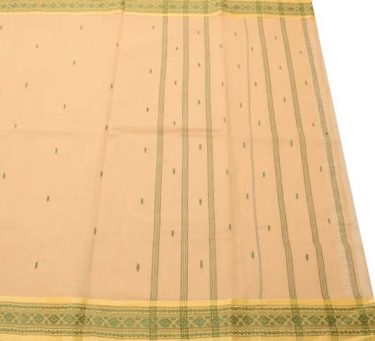 Sushila Vintage Bengal Tant Woven Saree 100% Pure Cotton Bengal 5 YD Sari Fabric