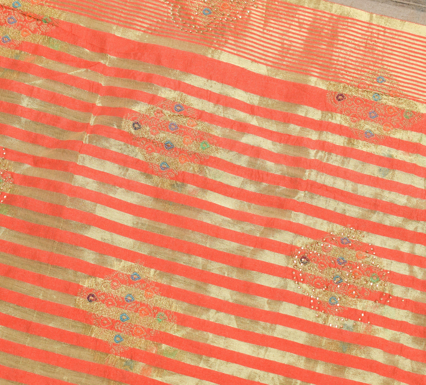 Sushila Vintage Gray Art Silk Saree Zari Woven With Stone Work Sari Craft Fabric