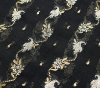 Sushila Vintage Pure Khaddi Chiffon Saree Banarasi Handloom ZariWoven Black Sari