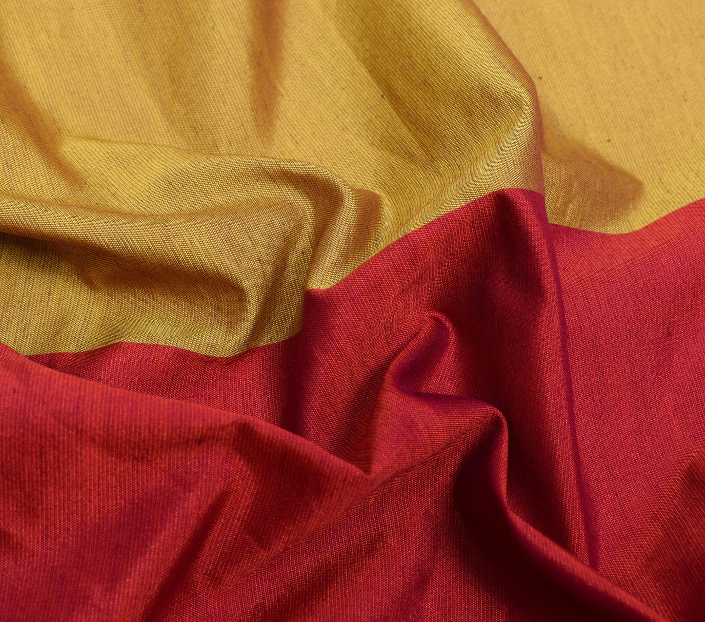 Sushila Vintage Magenta Gold Saree Pure Cotton Silk Woven Wedding Sari Fabric