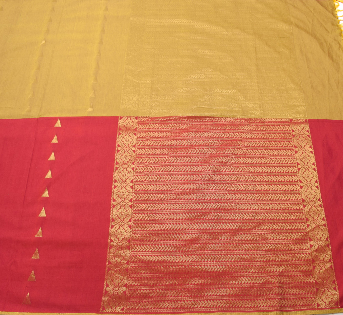 Sushila Vintage Magenta Gold Saree Pure Cotton Silk Woven Wedding Sari Fabric