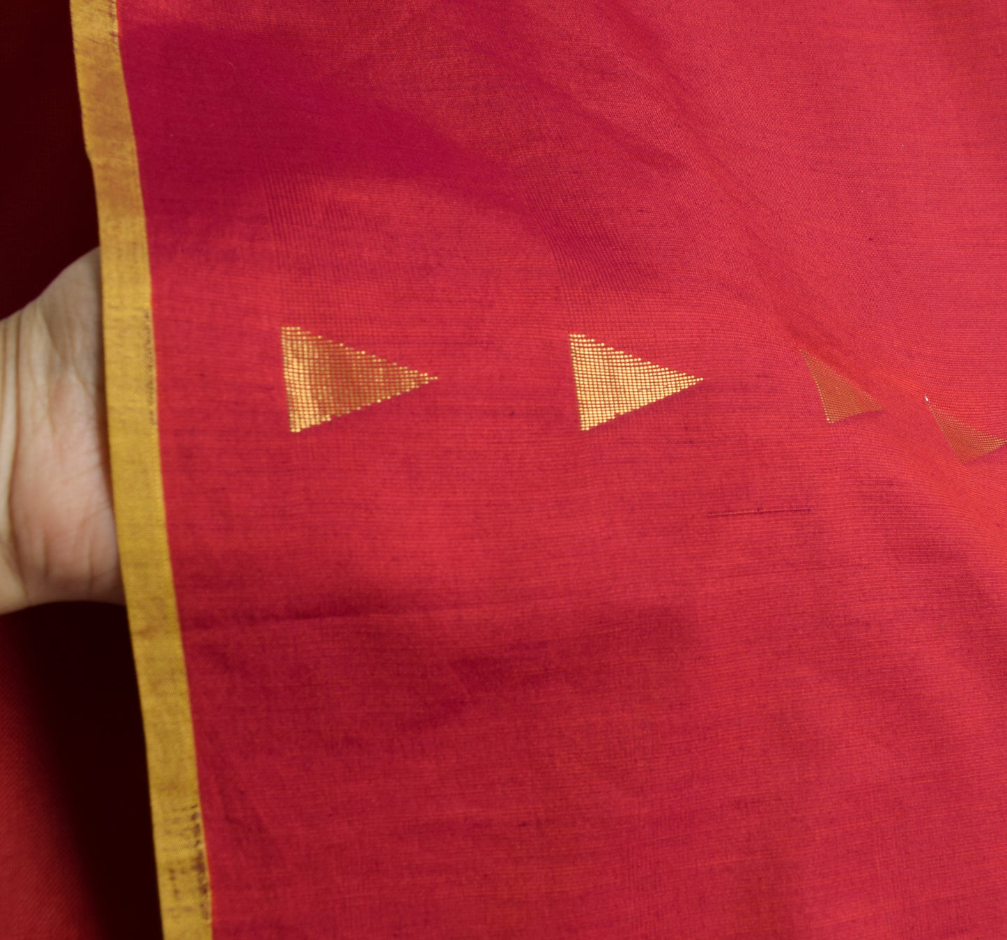 Sushila Vintage Magenta Gold Saree Pure Cotton Silk Woven Wedding Sari Fabric