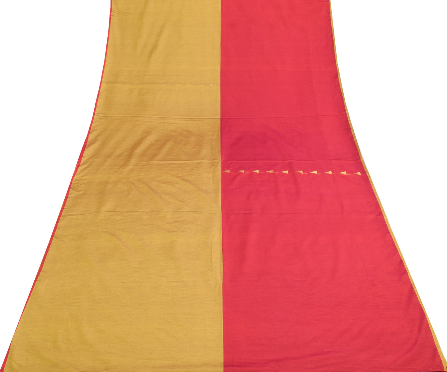 Sushila Vintage Magenta Gold Saree Pure Cotton Silk Woven Wedding Sari Fabric