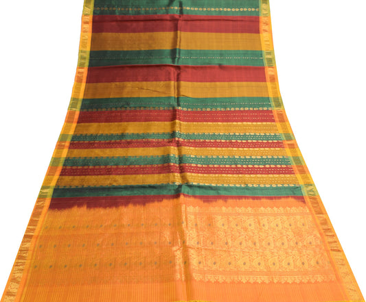 Sushila Vintage Multicolor Sarees Pure Silk Woven Brocade/Banarasi Sari Fabric
