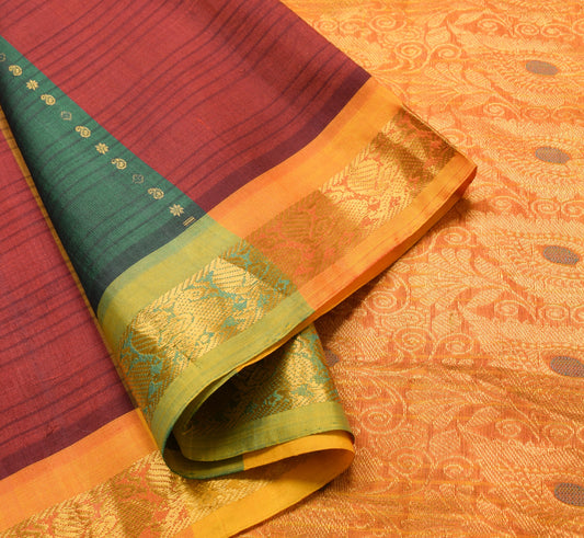 Sushila Vintage Multicolor Sarees Pure Silk Woven Brocade/Banarasi Sari Fabric