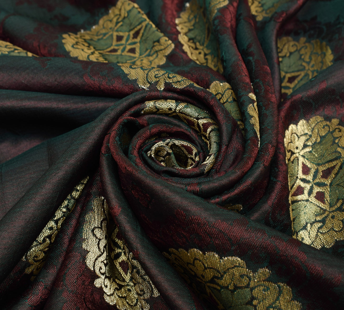 Sushila Vintage Dark Green Premium Saree Pure Silk Self & Zari Woven Soft Fabric
