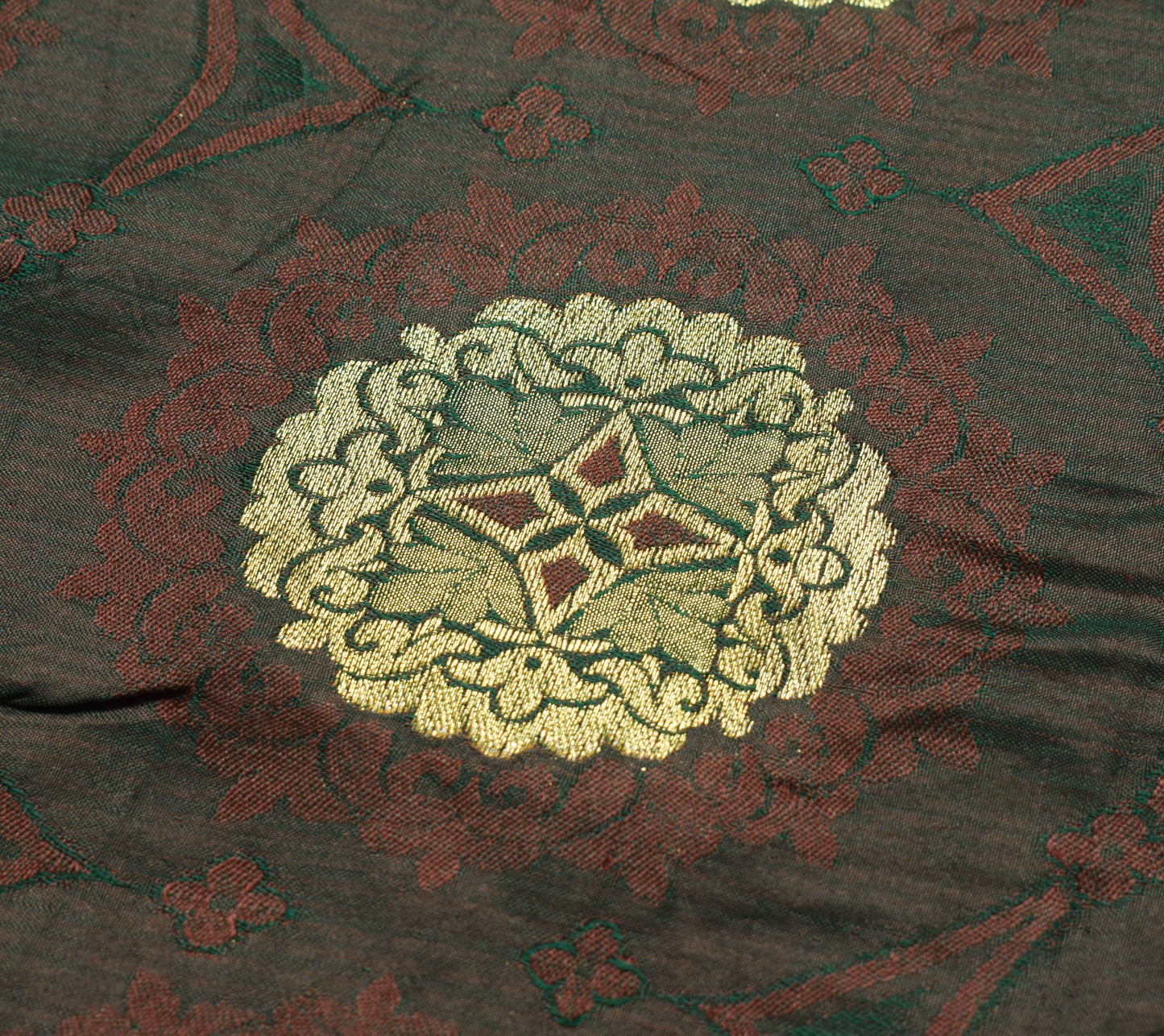 Sushila Vintage Dark Green Premium Saree Pure Silk Self & Zari Woven Soft Fabric