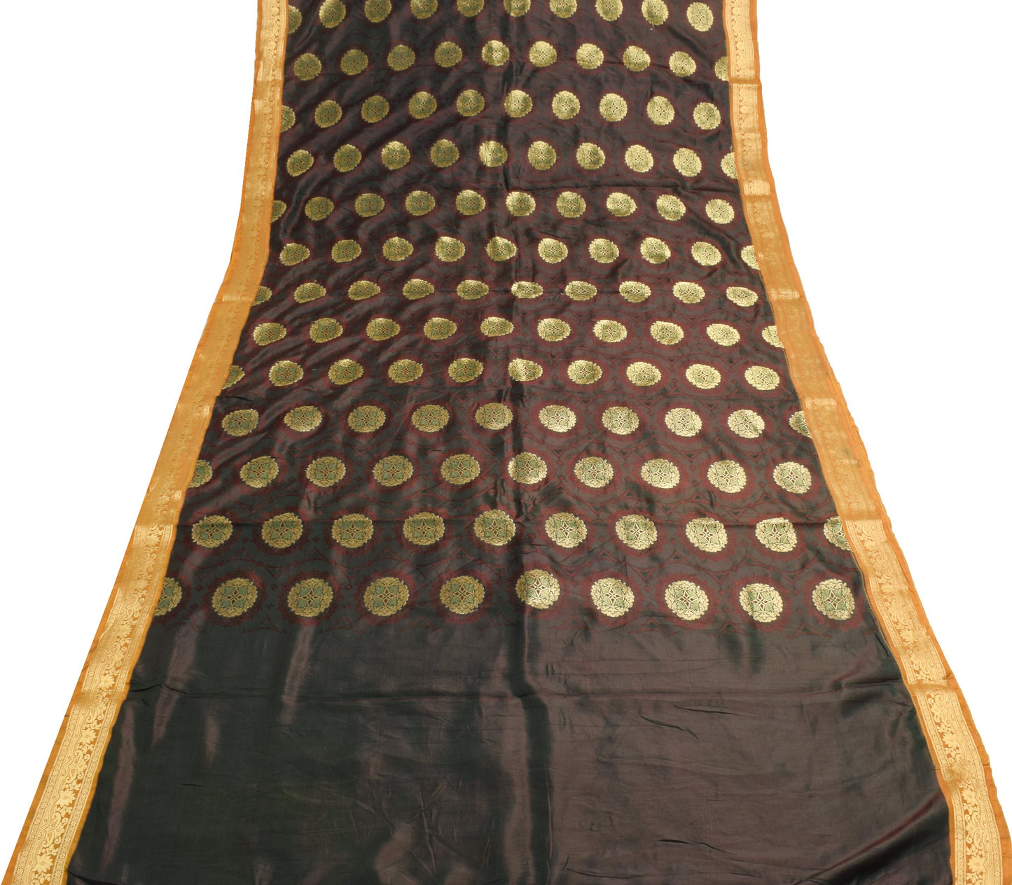 Sushila Vintage Dark Green Premium Saree Pure Silk Self & Zari Woven Soft Fabric