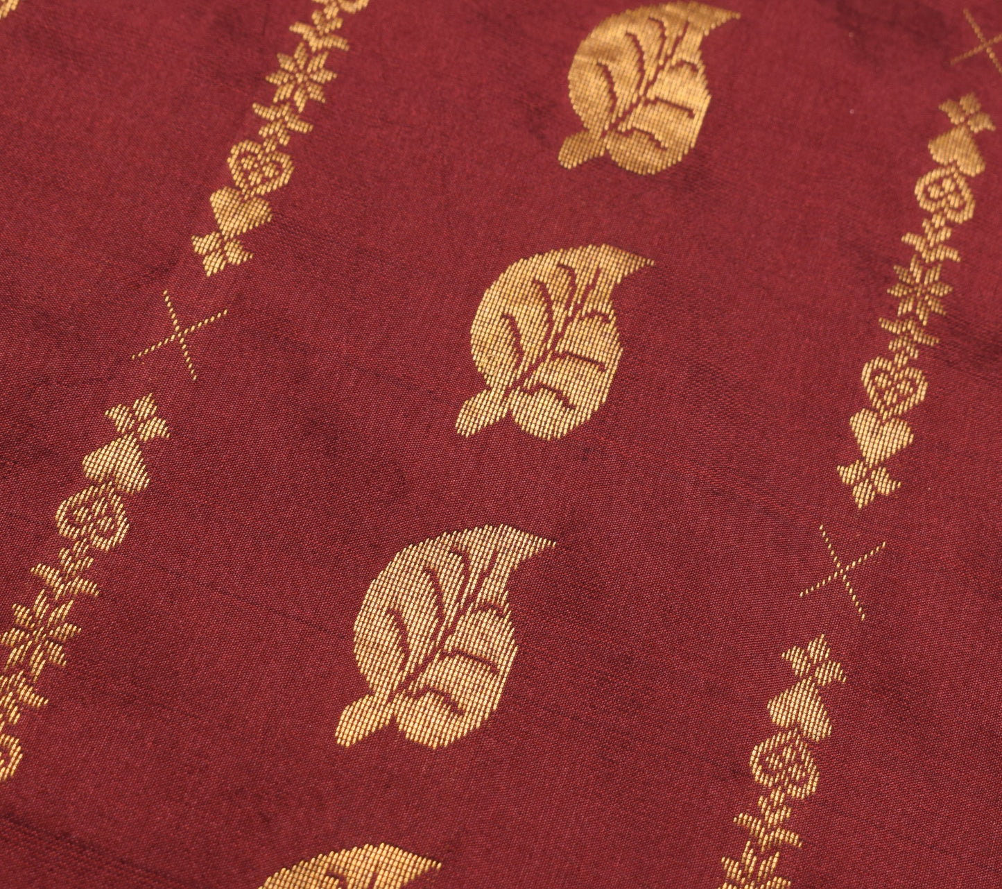 Sushila Vintage Maroon Premium Saree 100%Pure Silk Zari Brocade Soft Sari Fabric
