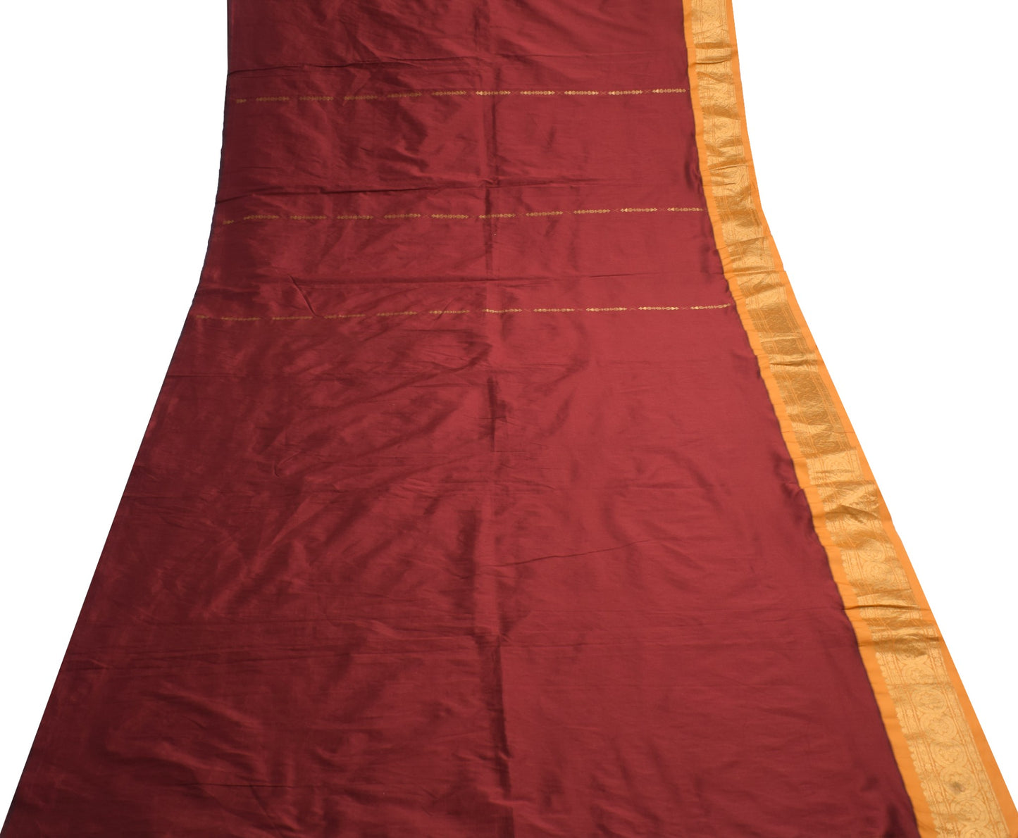 Sushila Vintage Maroon Premium Saree 100%Pure Silk Zari Brocade Soft Sari Fabric
