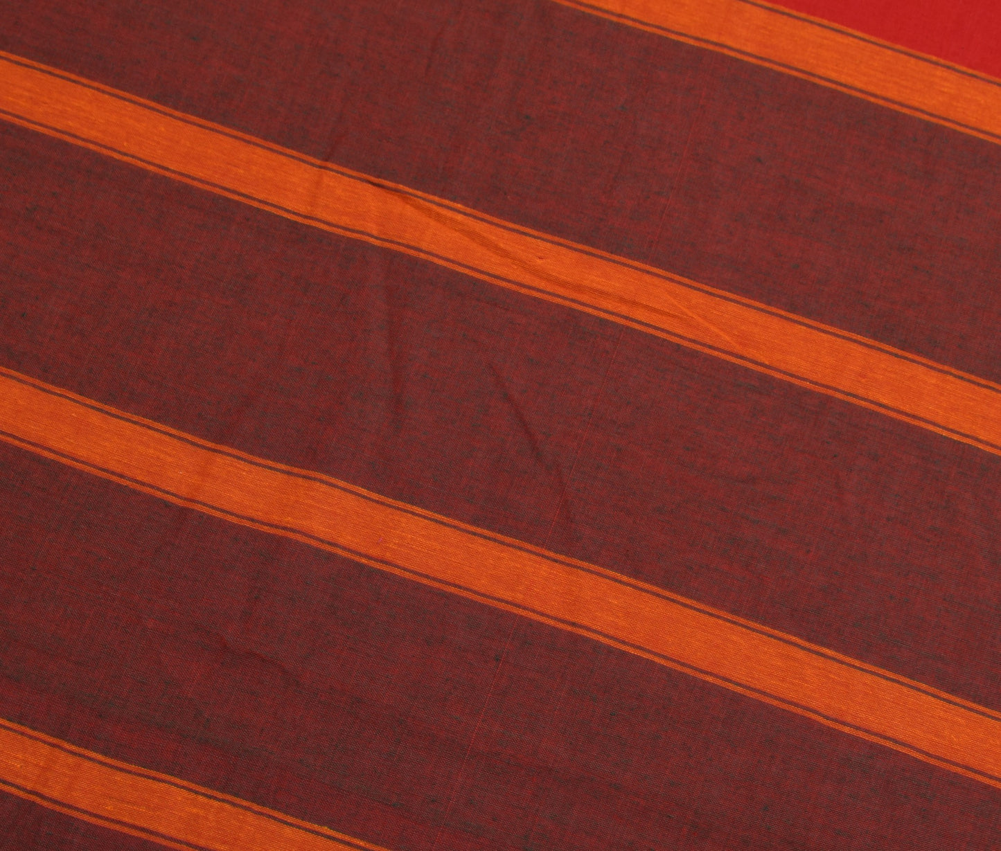 Sushila Vintage Baluchari Woven Saree 100%Pure Cotton Red Soft Sari Craft Fabric