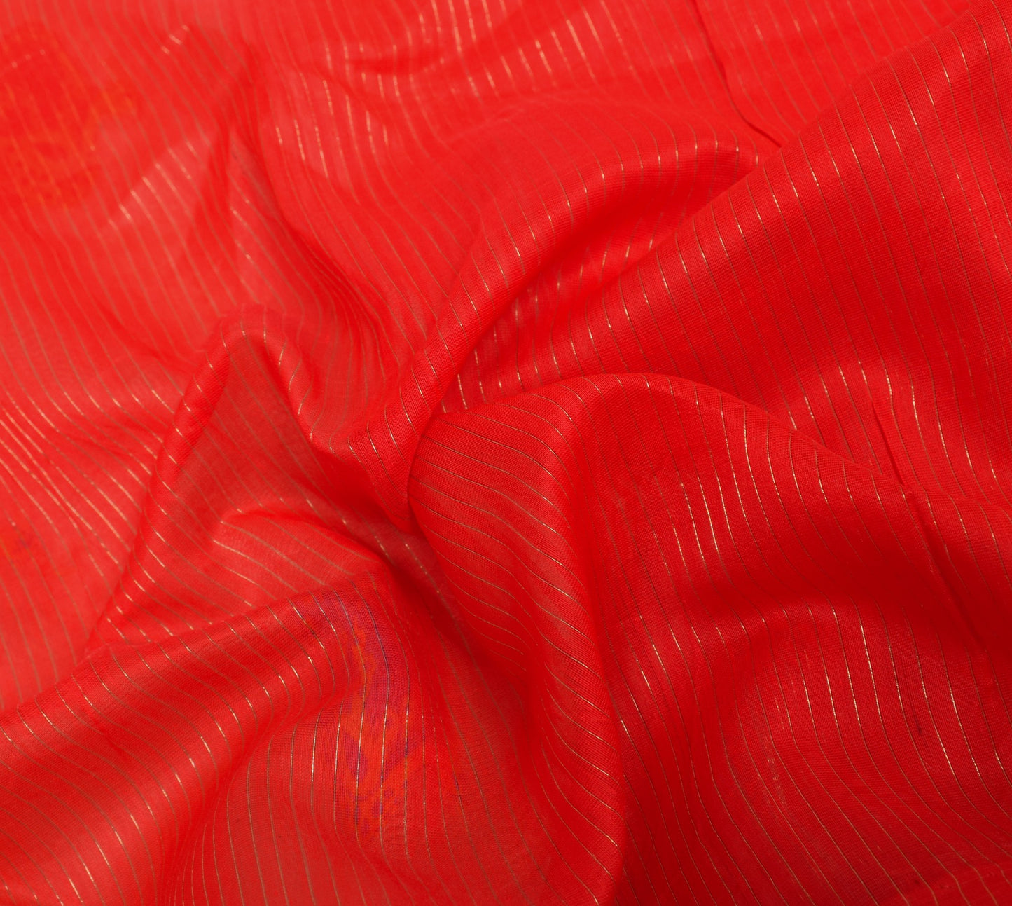 Sushila Vintage Red Traditional Saree Pure Cotton Peacock Woven Sari CraftFabric