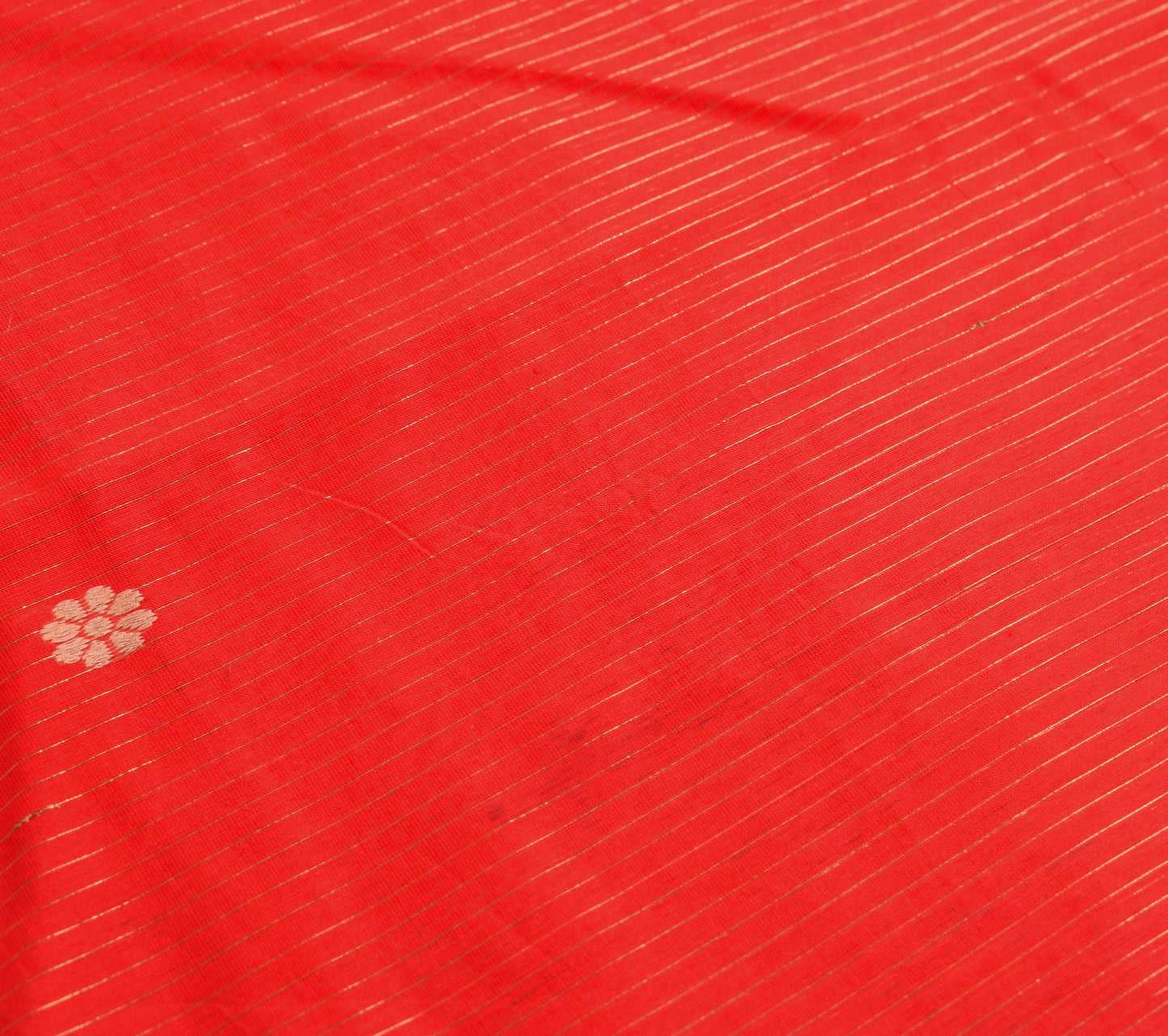 Sushila Vintage Red Traditional Saree Pure Cotton Peacock Woven Sari CraftFabric