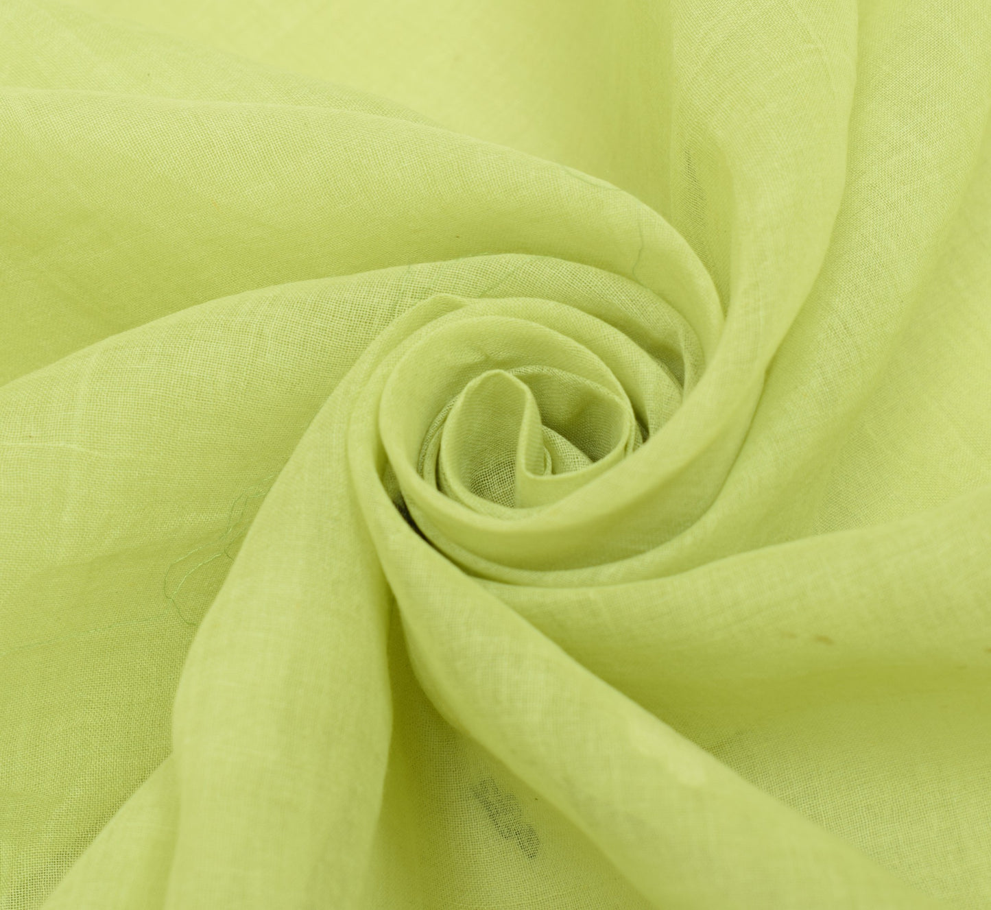 Sushila Vintage Light Green Tant Saree 100% Pure Cotton Woven Indian Sari Fabric