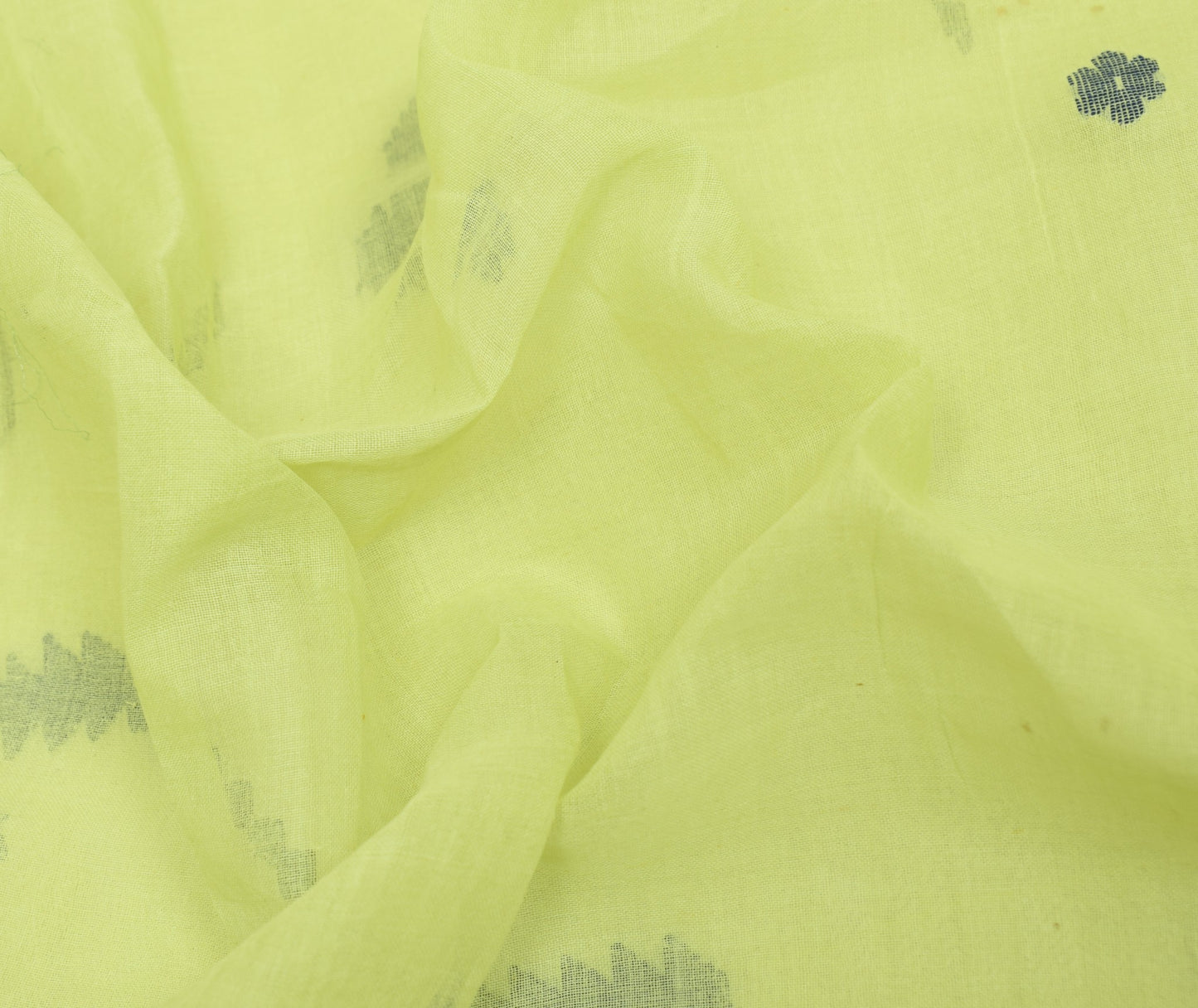Sushila Vintage Light Green Tant Saree 100% Pure Cotton Woven Indian Sari Fabric