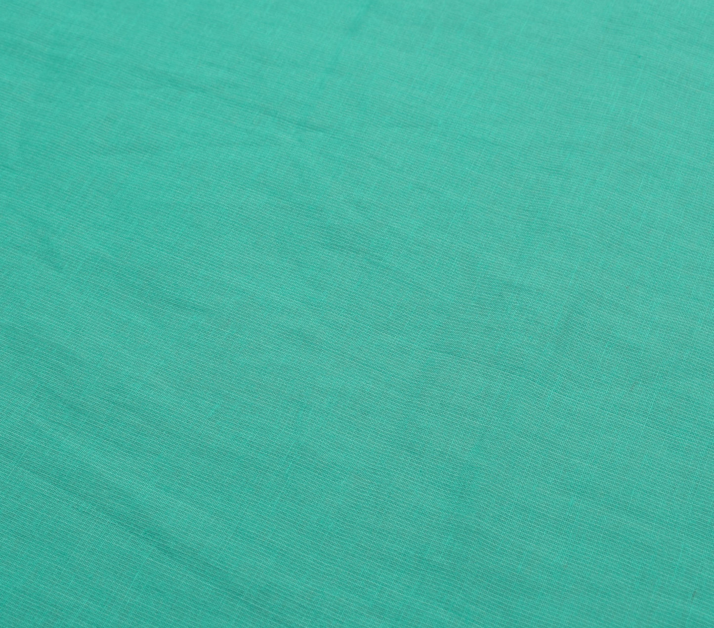 Sushila Vintage Aqua Green Plain Saree with Zari Border Pure Cotton Sari Fabric