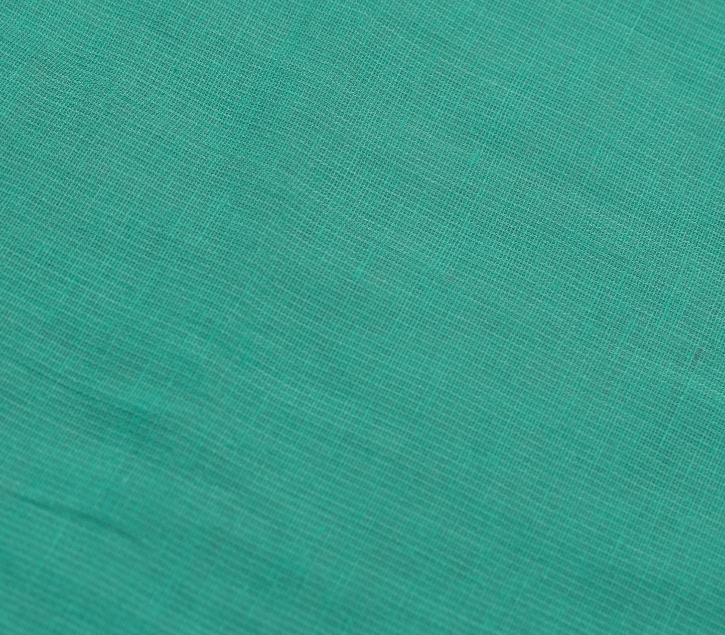 Sushila Vintage Aqua Green Plain Saree with Zari Border Pure Cotton Sari Fabric