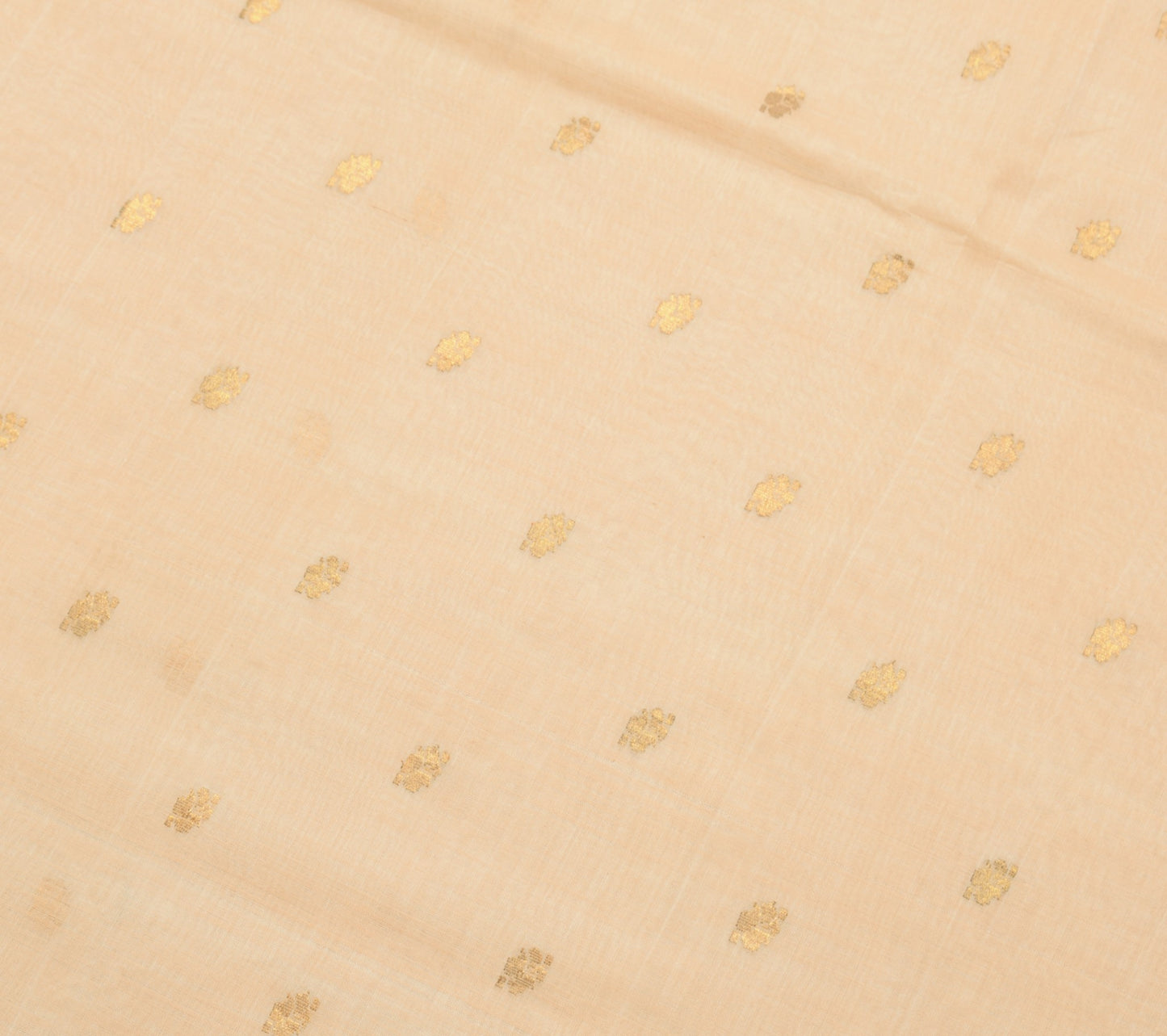 Sushila Vintage Beige Zari Woven Saree with Pink Border Pure Cotton Sari Fabric