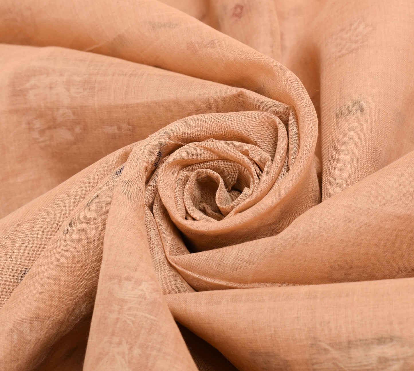 Sushila Vintage Hand Woven Premium Saree 100%Pure Cotton Brown Sari Craft Fabric