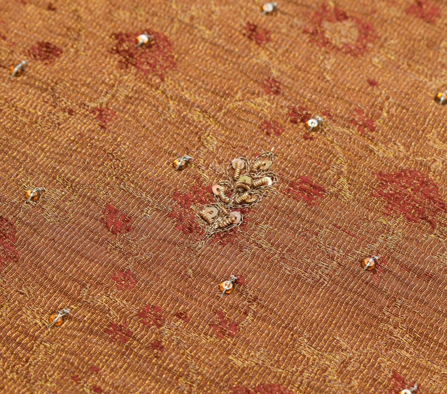 Sushila Vintage Pure Tissue HEAVY Saree Zari Sequins Golden Sari Blouse