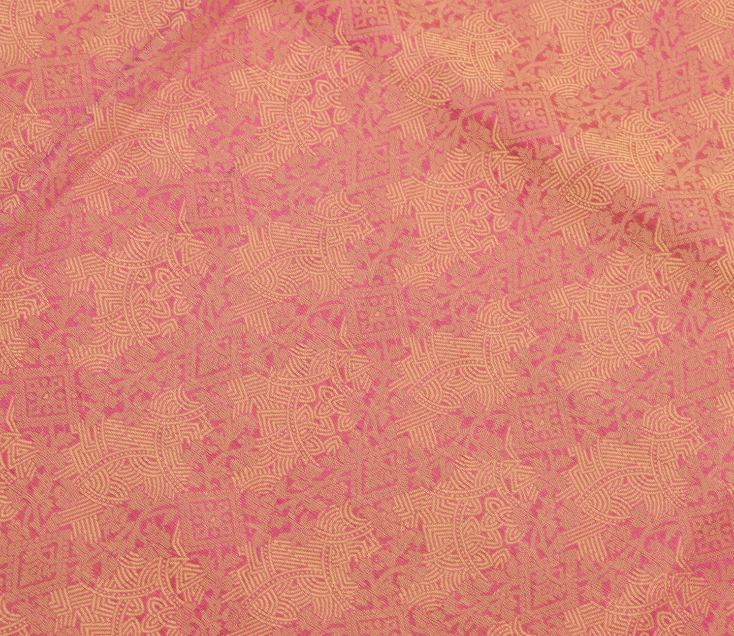 Sushila Vintage Dark Pink Saree 100% Pure Organza Silk Resham Woven Sari Fabric