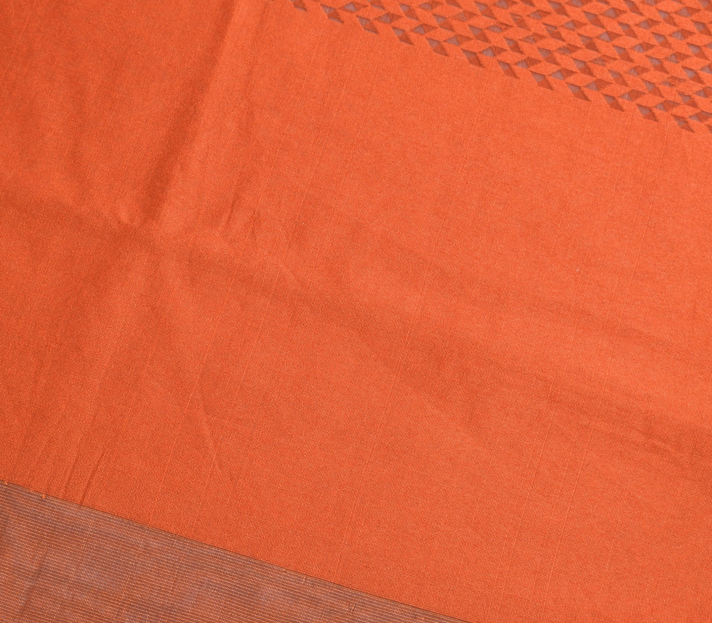 Sushila Vintage Rust Saree Art Silk All Over Woven Indian 5YD Sari Craft Fabric