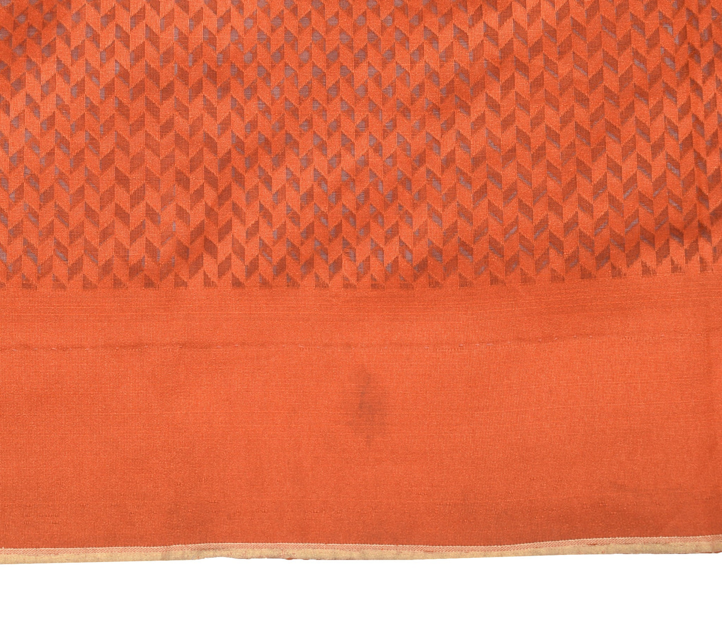 Sushila Vintage Rust Saree Art Silk All Over Woven Indian 5YD Sari Craft Fabric