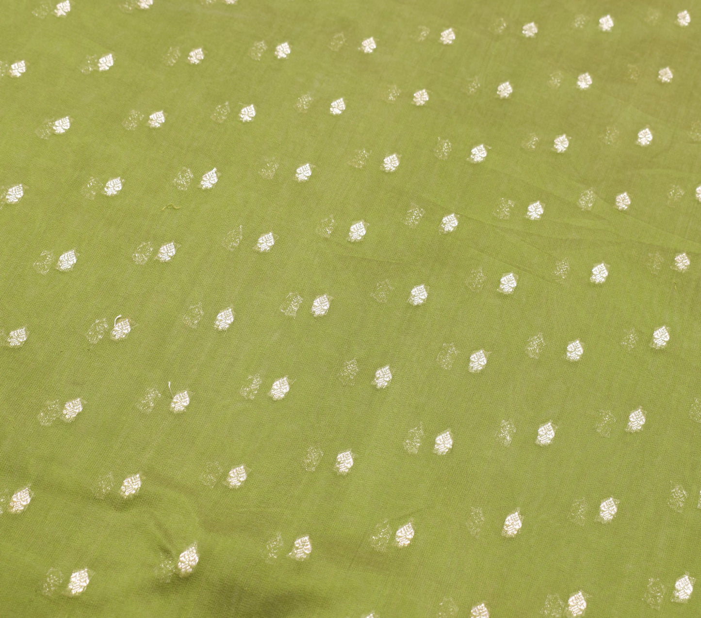 Sushila Vintage Banarasi/Broacde Saree Pure Cotton Silk Green HEAVY Sari Fabric